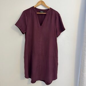 Lulu’s Short Sleeve Shift Dress in Plum